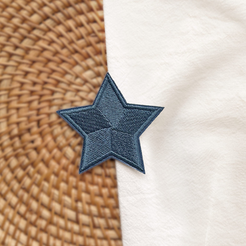 1989 Blue Star Embroidery Patches 3pcs
