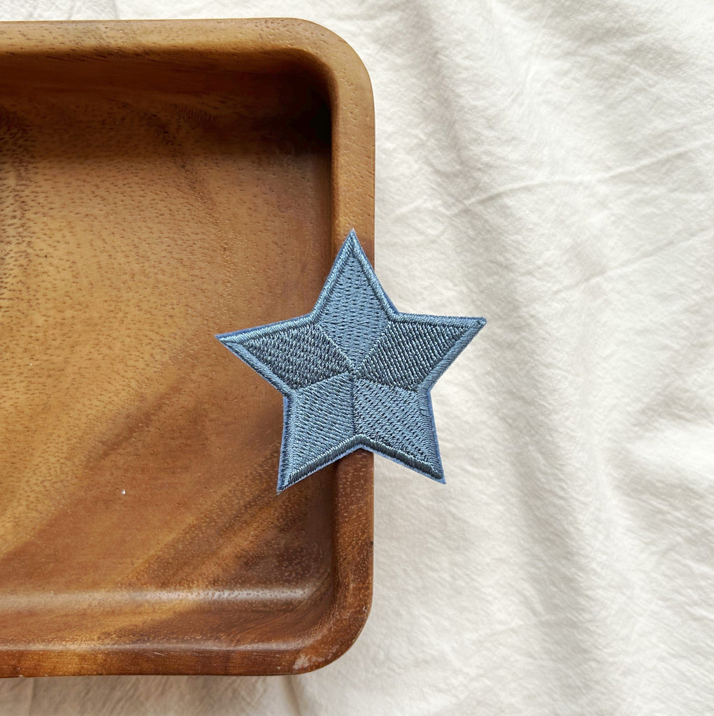 1989 Blue Star Embroidery Patches 3pcs