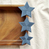 1989 Blue Star Embroidery Patches 3pcs