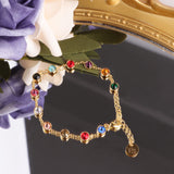 Colored Gemstones Gold Bracelet (with Box,14-21cm)