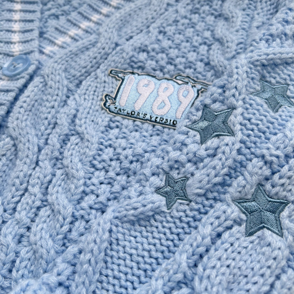 Blue Stars 1989 Knitting Kids Cardigan