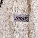 Silver Star Folklore Embroidery Knitting Cream Cardigan