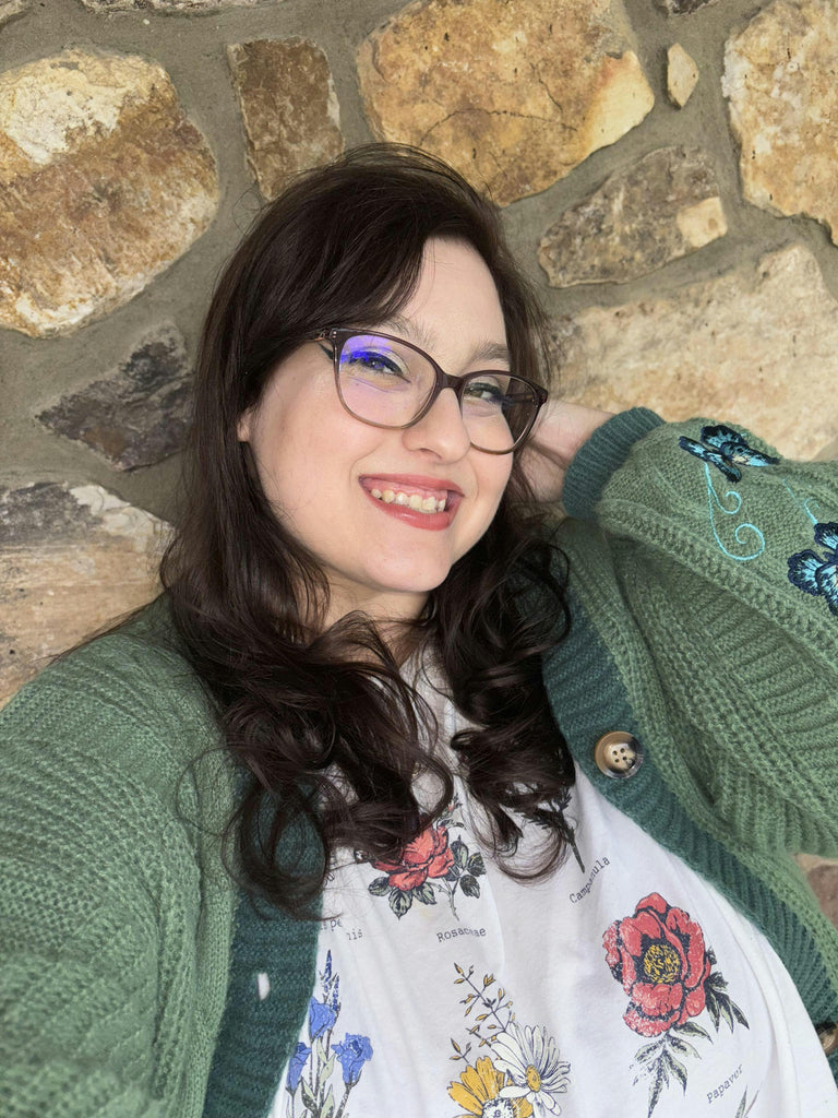 Green Butterfly Debut Embroidery Knitting Cardigan