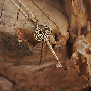 Key Inspired Bronze Necklace (with Box)