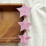 Pink Star Embroidery Patch 3pcs