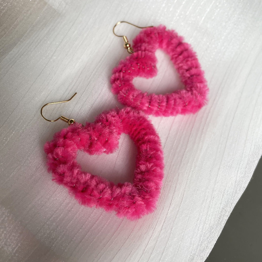 Pink Heart Shaped Earrings