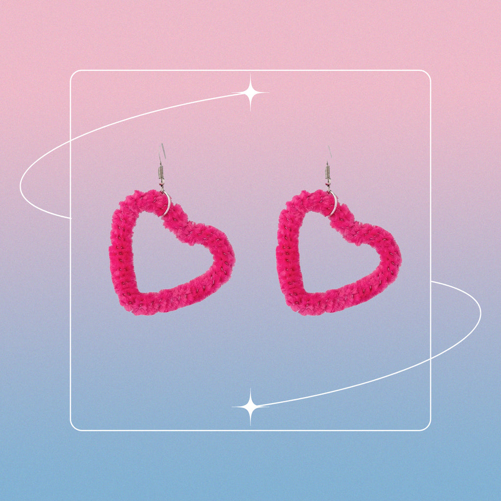 Pink Heart Shaped Earrings