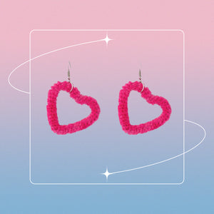 Pink Heart Shaped Earrings