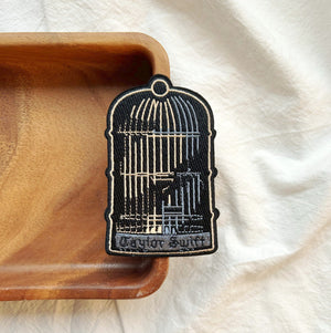 Cage Black Embroidery Patch
