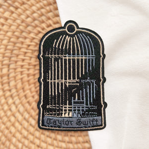 Cage Black Embroidery Patch