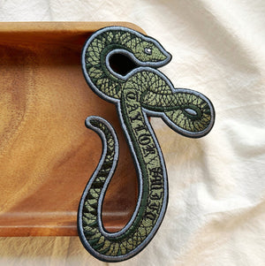 Green Snake Embroidery Patch