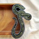 Green Snake Embroidery Patch