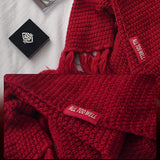 Red Inspired Tasseled Scarf