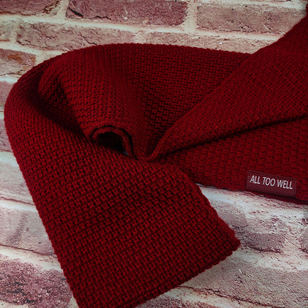 Red Inspired Tasseled Scarf
