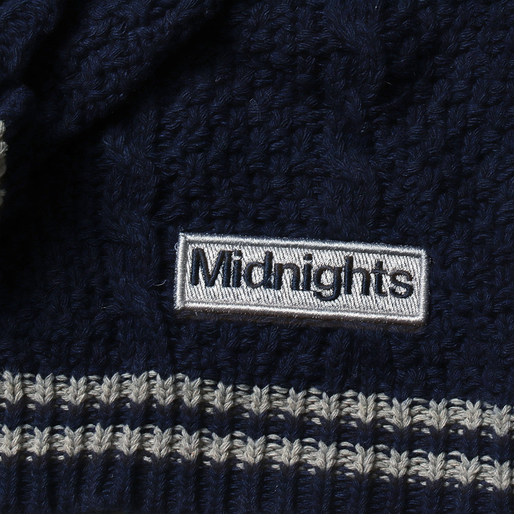 Silver Star Embroidery Knitting Navy Cardigan
