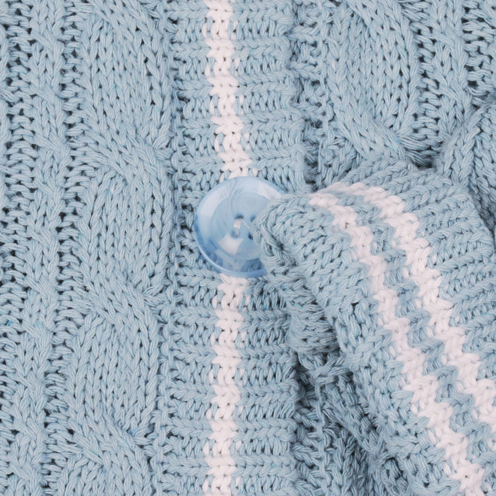 Blue Star Embroidery Knitting Cardigan