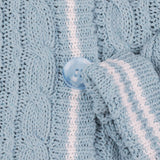 Blue Star Embroidery Knitting Cardigan