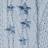 Blue Star Embroidery Knitting Cardigan