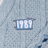 Blue Star Embroidery Knitting Cardigan