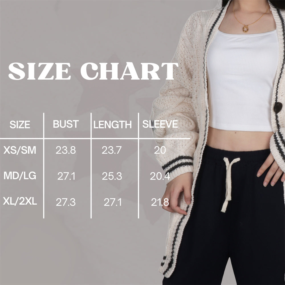 Silver Star TS Embroidery Knitting Cream Cardigan