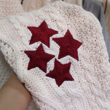 Red Star TS Embroidery Knitting White Cardigan