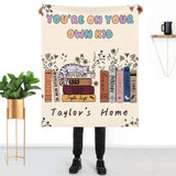 Cat with Books Blanket