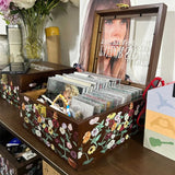 Wildflowers Print Wood Storage Box for Friendship Bracelet