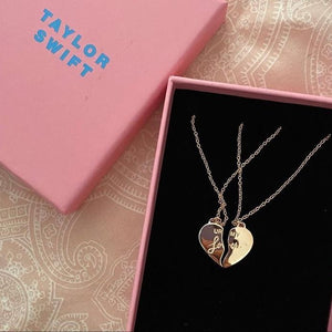 "UR MY Lover" Heart-Shaped Friendship Necklace Set
