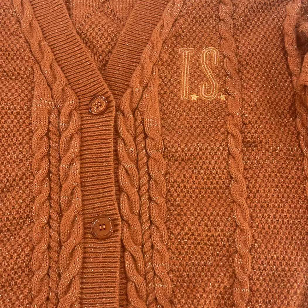 Showgirls Stars Embroidery Orange Cardigan