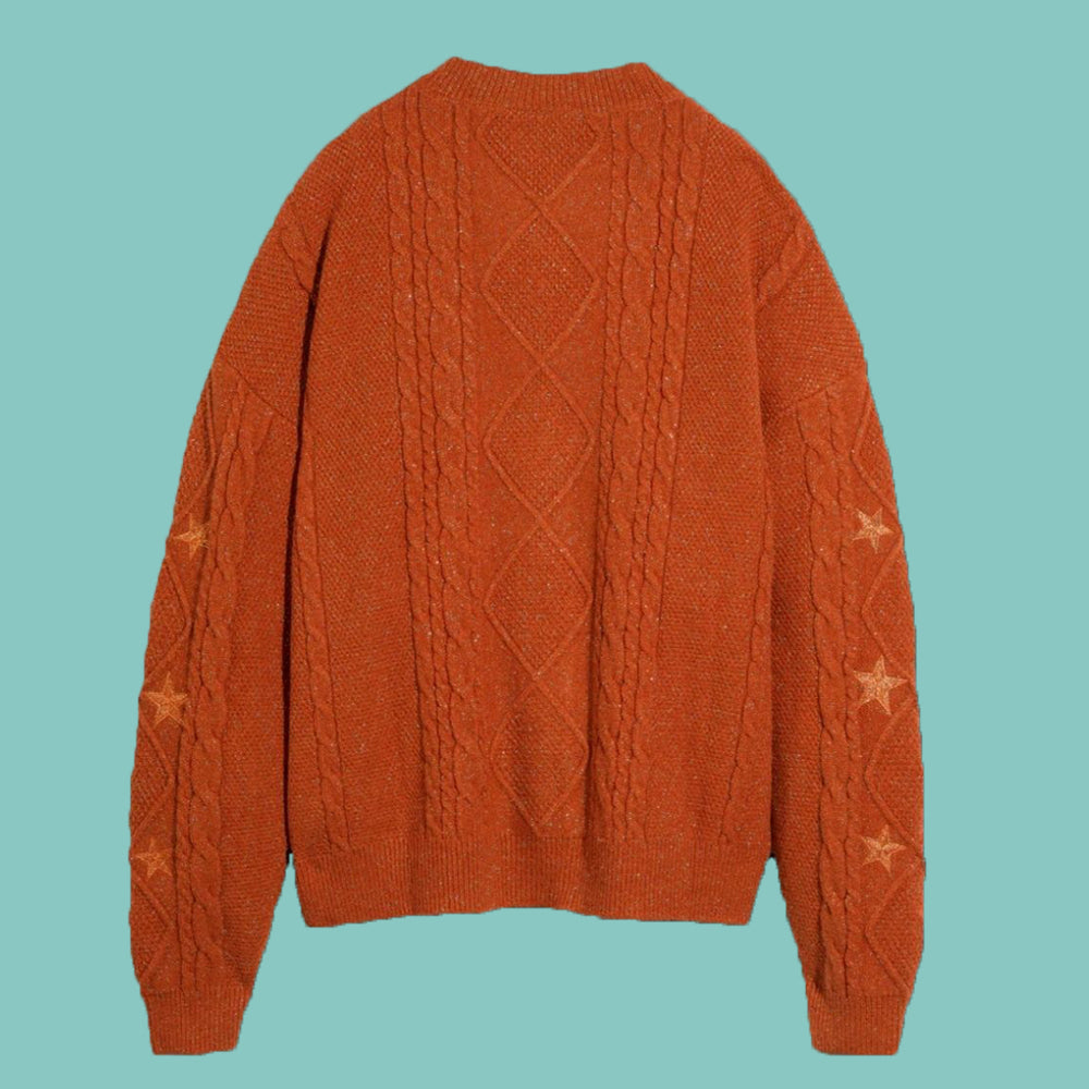 Showgirls Stars Embroidery Orange Cardigan