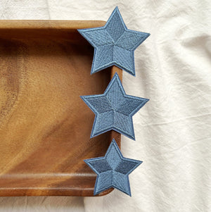 1989 Blue Star Embroidery Patches 3pcs