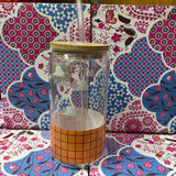 TS Checkered Glass Cup