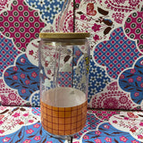 TS Checkered Glass Cup