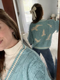 Seagull Knitting Blue Original Cardigan
