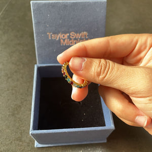 Bejeweled Rainbow Crystal Ring Midnights Era