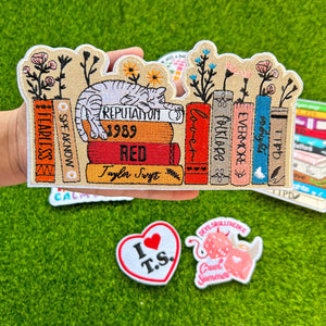 Cat with Book TOUR Inspried Embroidery Patch