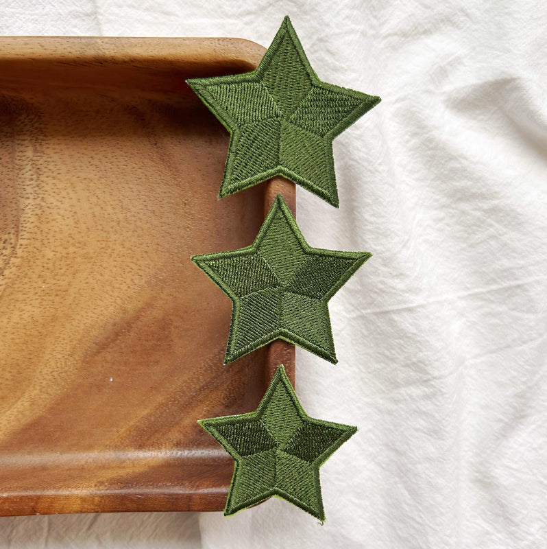 Green Star Embroidery Patch 3pcs