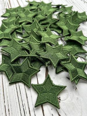 Green Star Embroidery Patch 3pcs