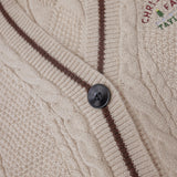 Christmas Tree Star Embroidery Knitting White Cardigan