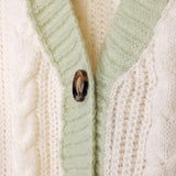 Flower Ivy Evermore Embroidery Knitting White Cardigan