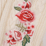 Flower Ivy Evermore Embroidery Knitting White Cardigan