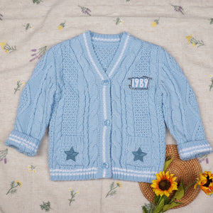 Blue Stars 1989 Knitting Kids Cardigan