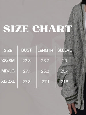 Green Star TS Embroidery Knitting Gray Original Cardigan