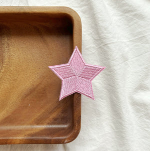 Pink Star Embroidery Patch 3pcs