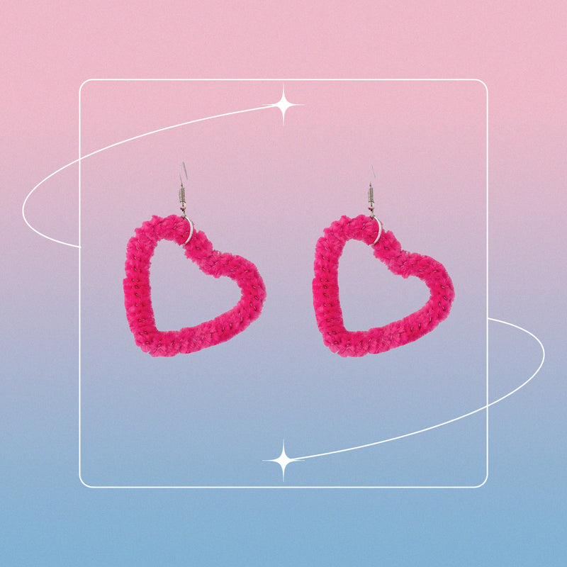 Pink Heart Shaped Earrings