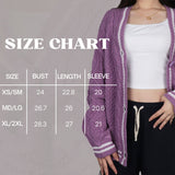 Purple Star Embroidery Knitting Cardigan