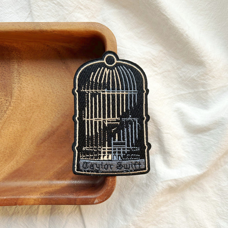 Cage Black Embroidery Patch
