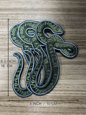 Green Snake Embroidery Patch