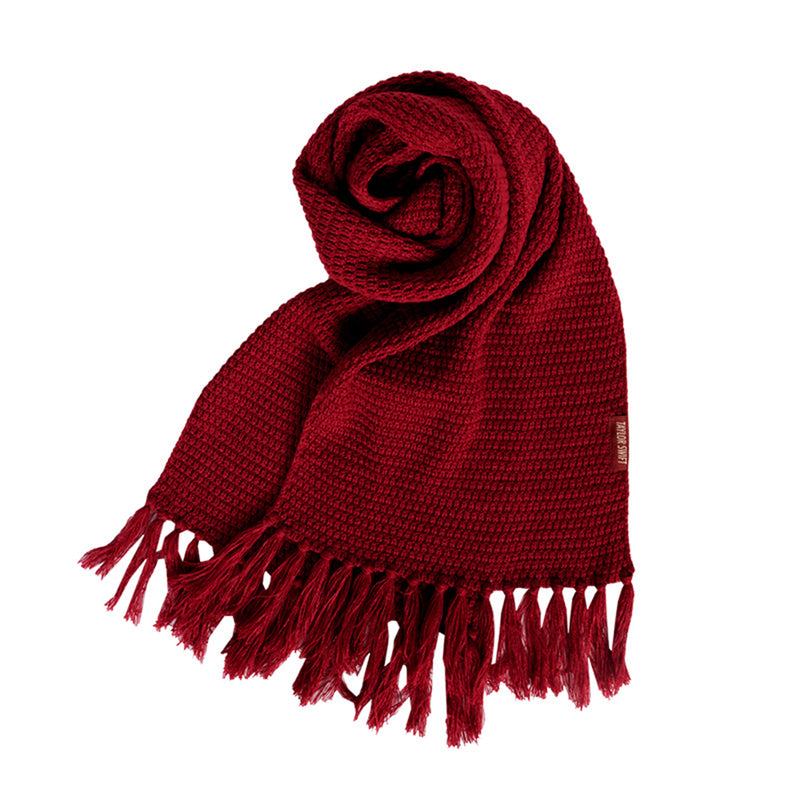 Red Inspired Tasseled Scarf