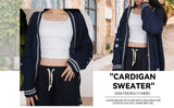 Silver Star Embroidery Knitting Navy Cardigan